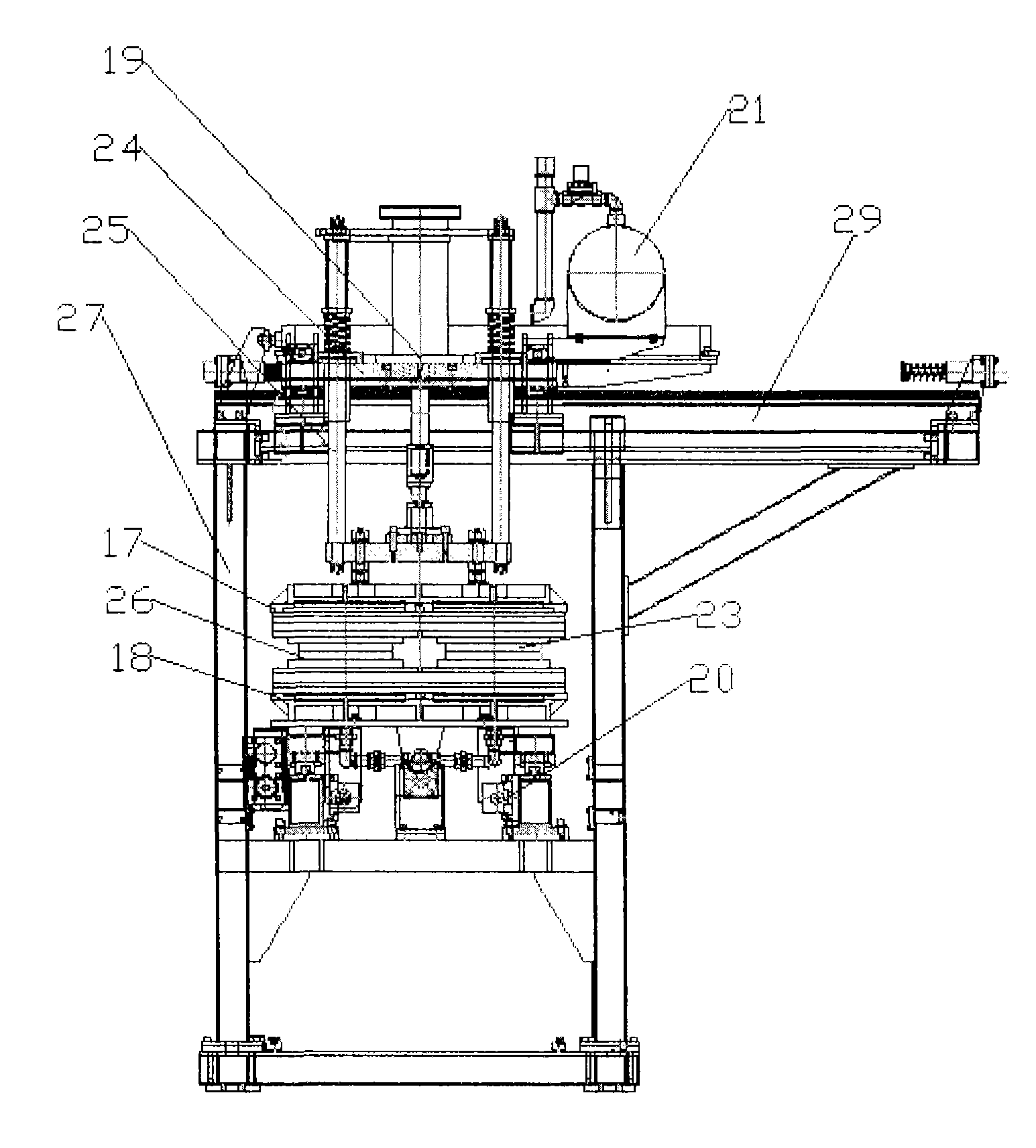 Full-automatic molded pulp two-station integrated device and production process thereof