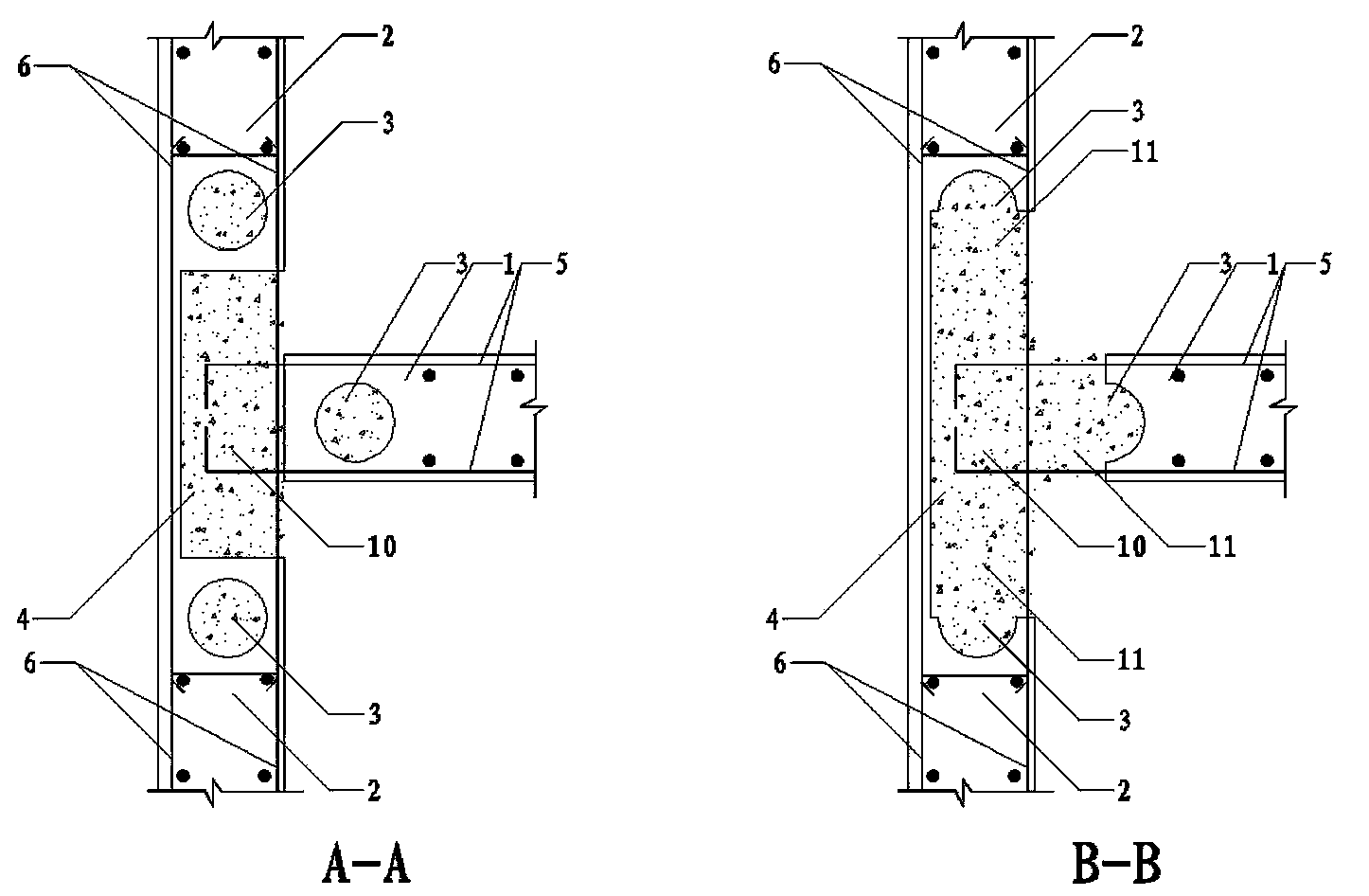 T-shaped prefabricated concrete wall connection joint