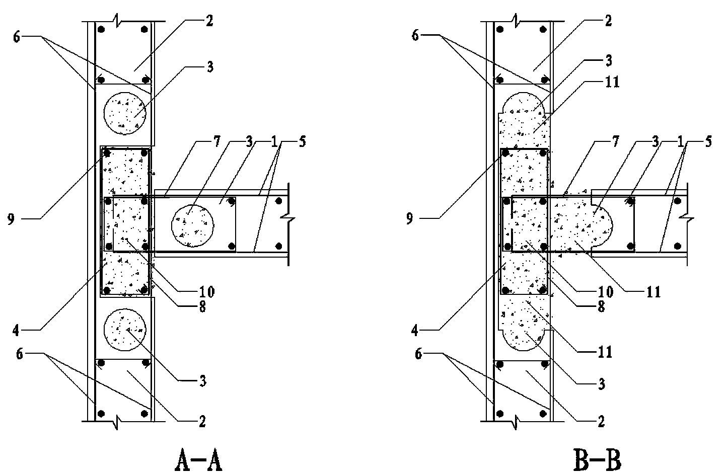 T-shaped prefabricated concrete wall connection joint