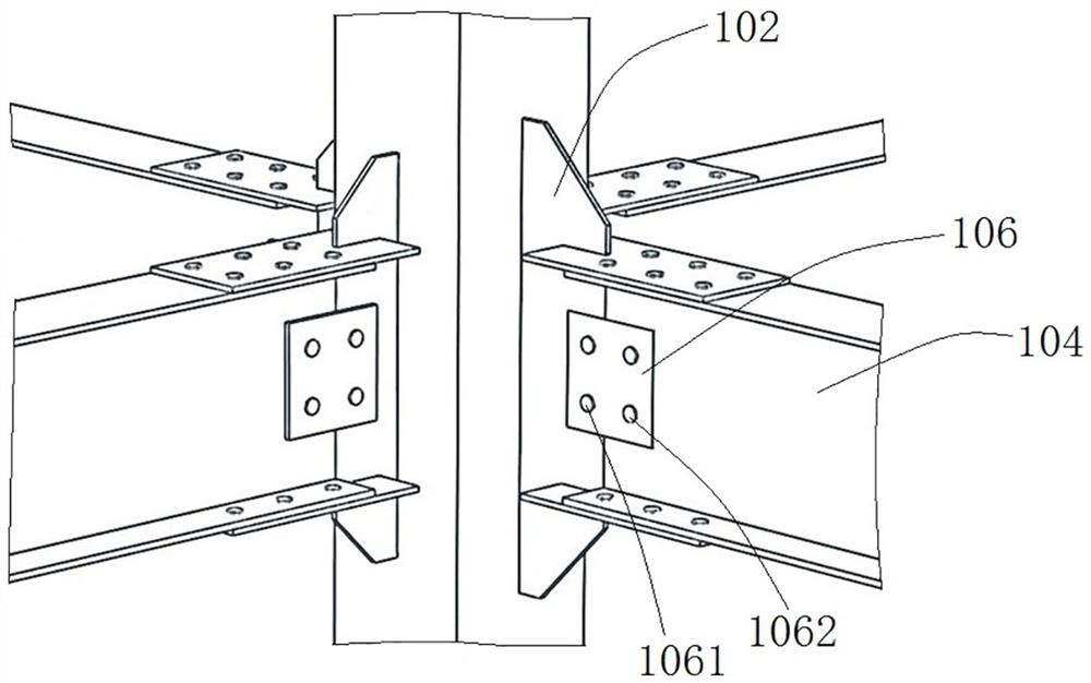 Prefabricated web through type concrete-filled steel tubular column and steel beam connecting joint