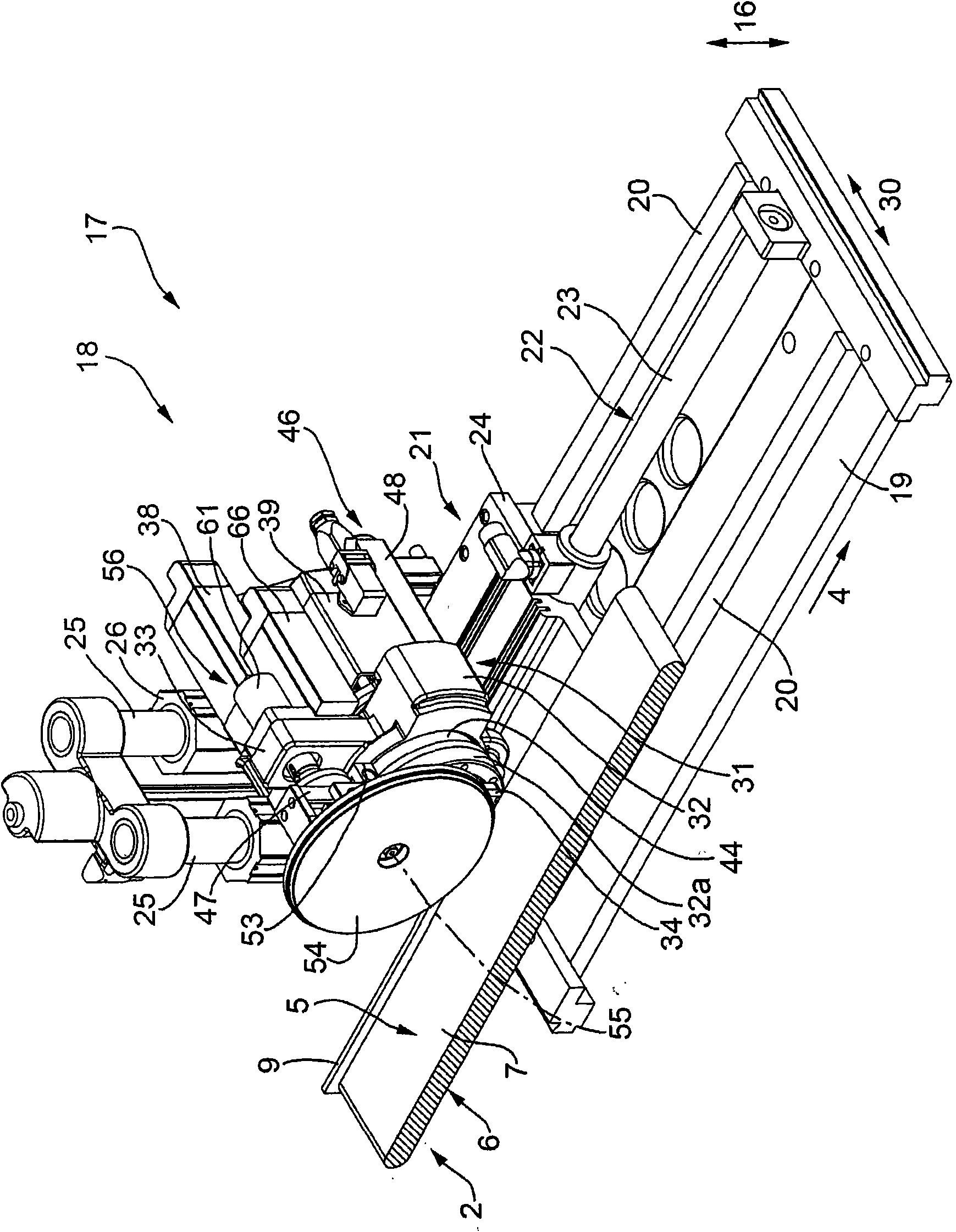 Working unit for processing of wooden boards and the like