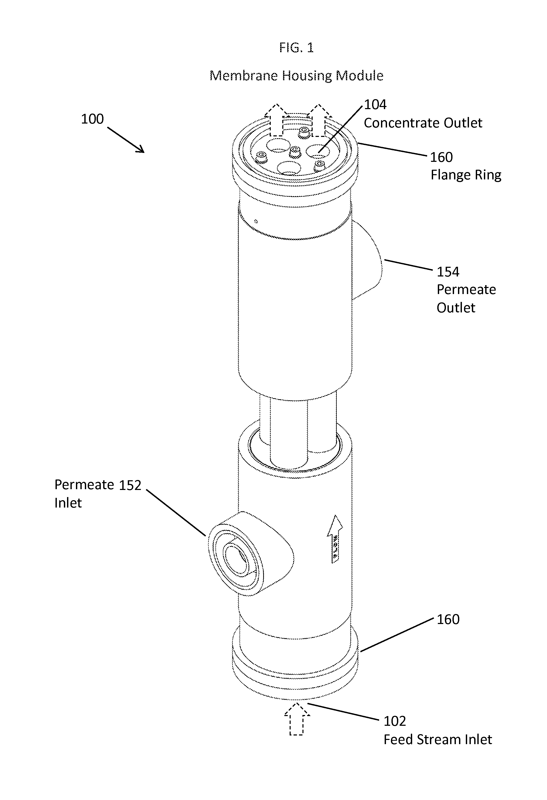 Plastic membrane housing for ceramic membranes