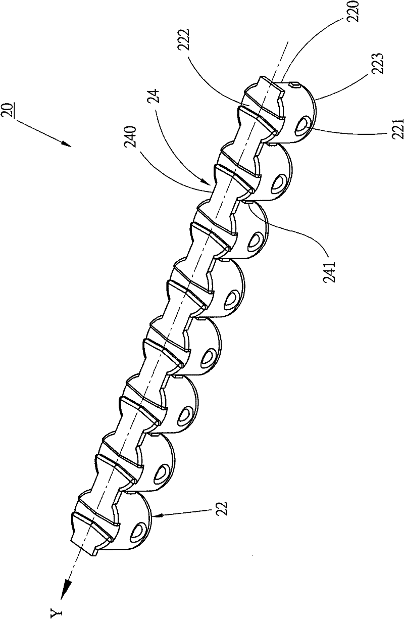 Series type fastening assembly and impact device using same