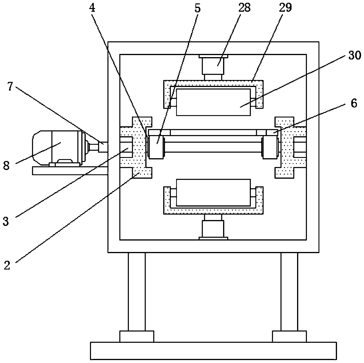 Spraying device for building material machining