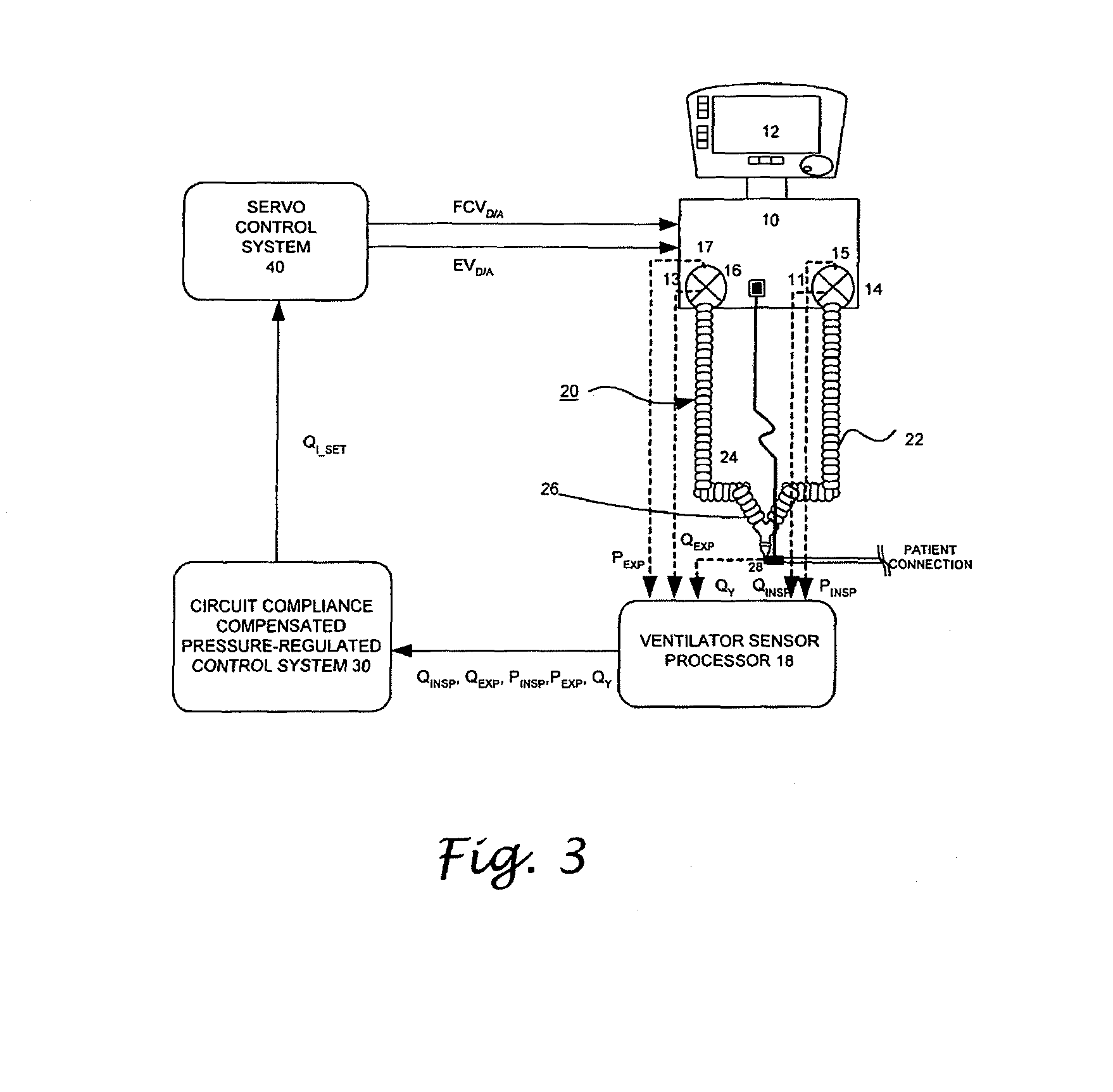System and method for circuit compliance compensated pressure-regulated volume control in a patient respiratory ventilator