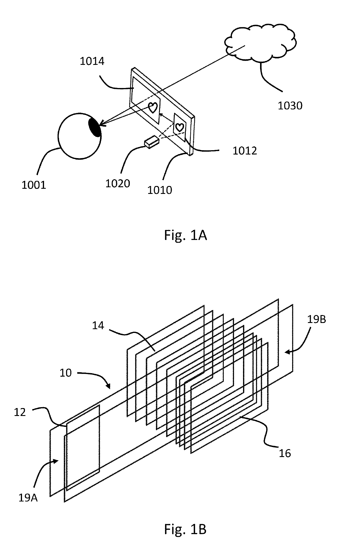 Optical see-through display element and device utilizing such element