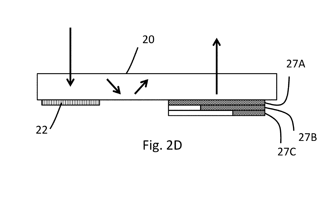 Optical see-through display element and device utilizing such element