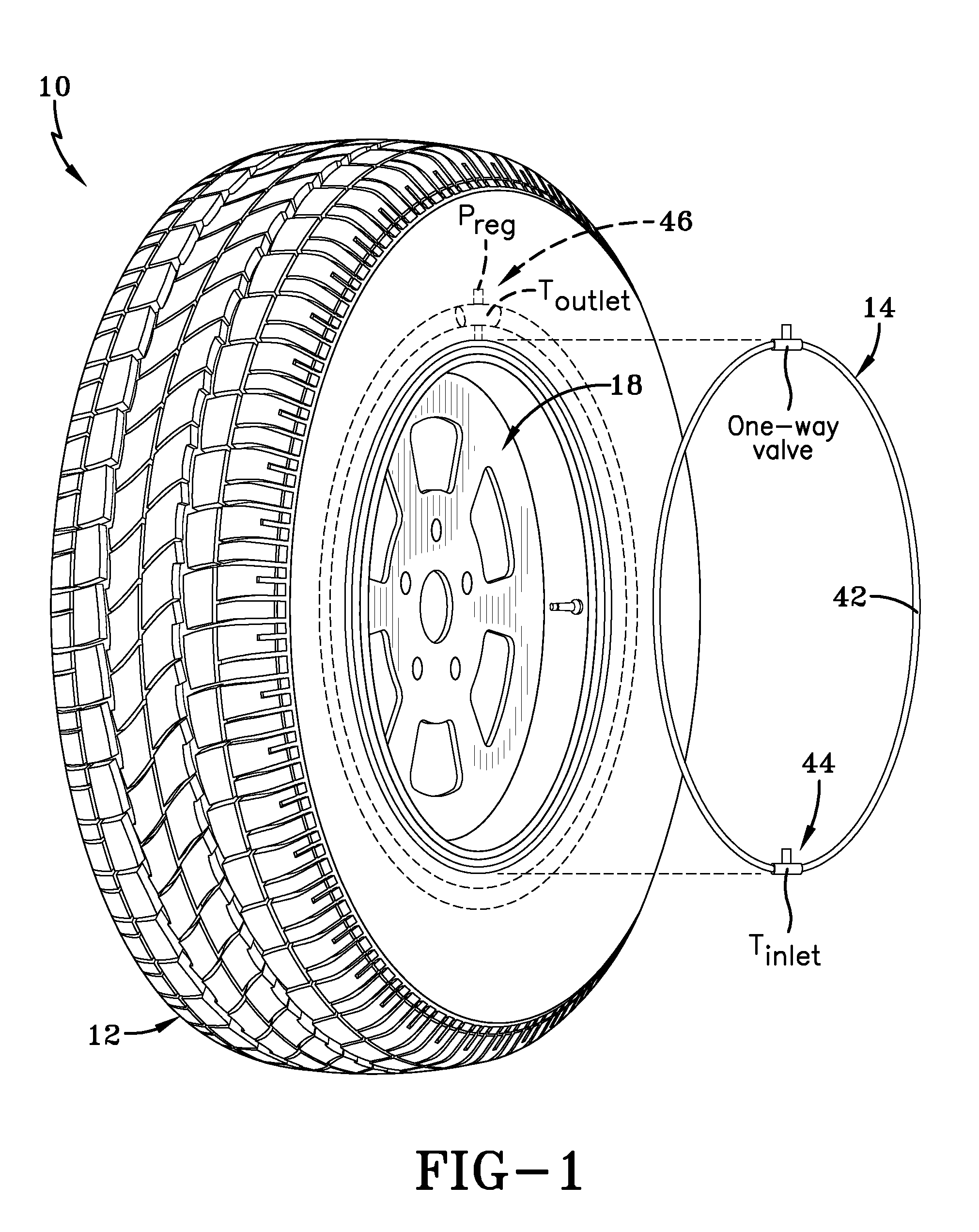 Self-inflating tire assembly