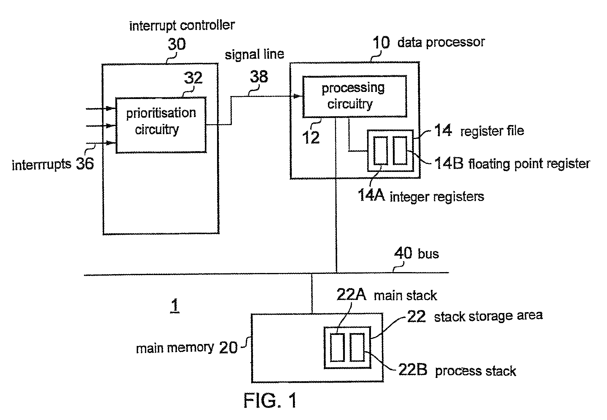 Data processing apparatus and method having integer state preservation function and floating point state preservation function