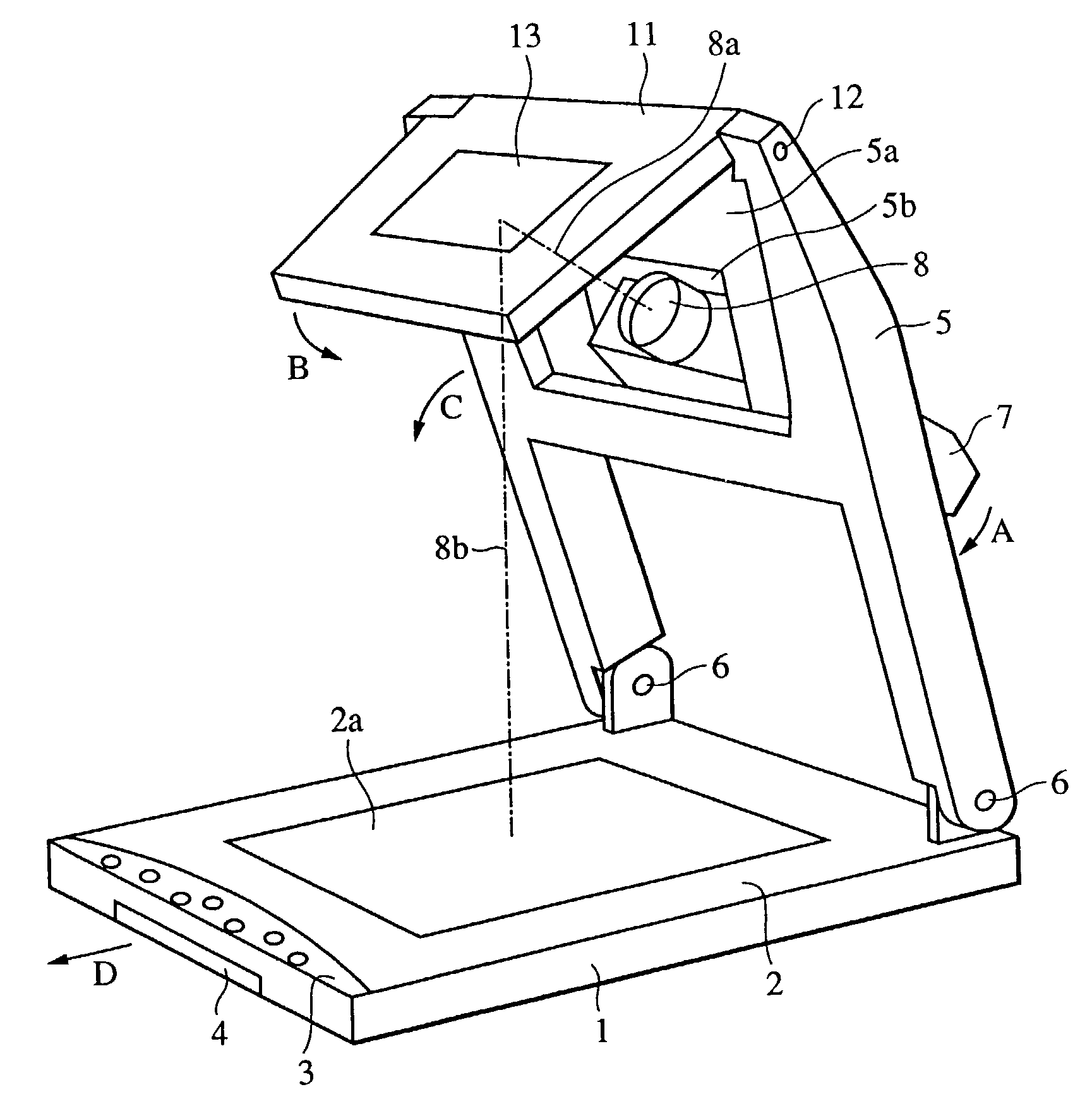 Image input device with rotatable image pickup unit