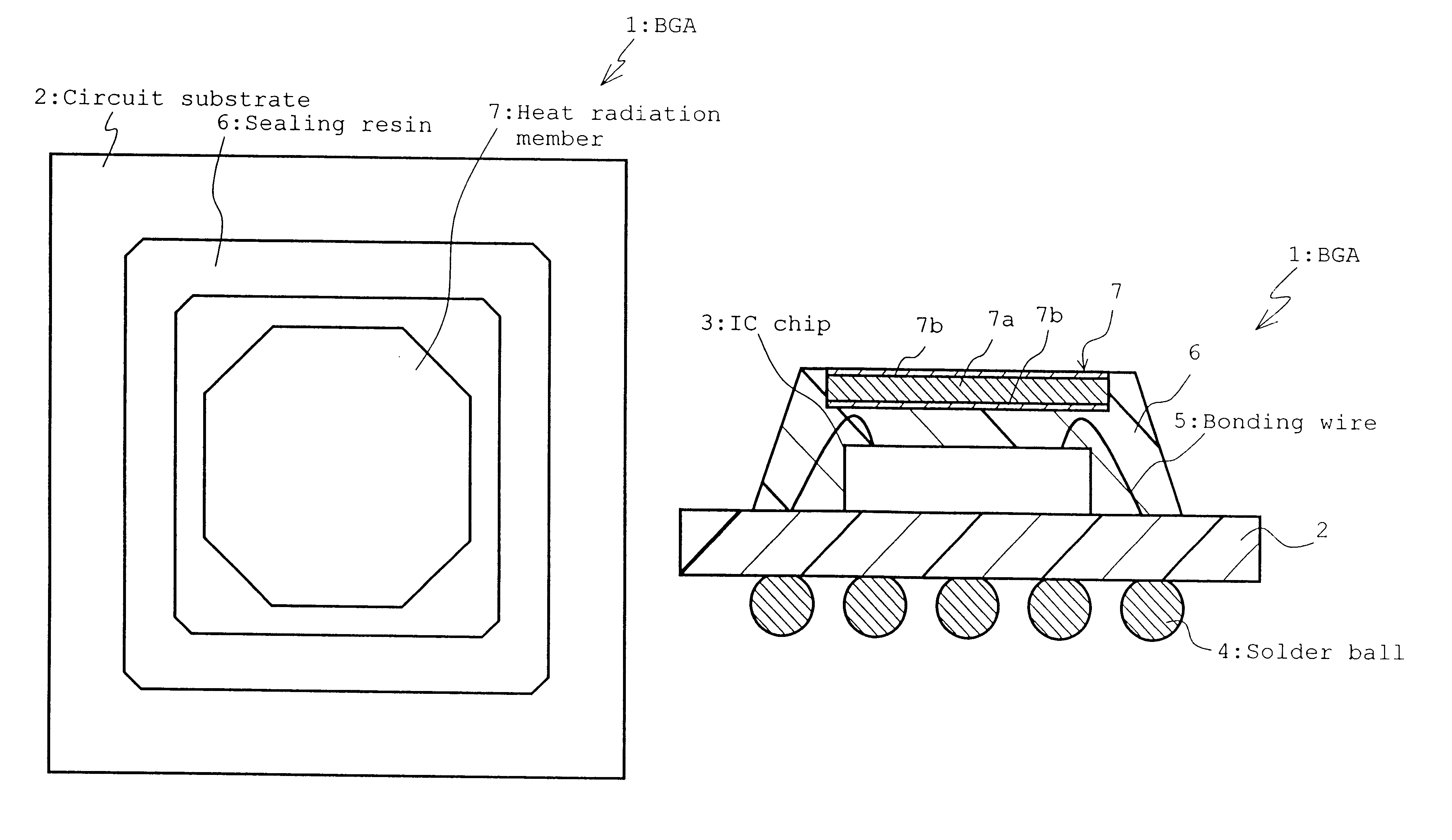 Resin sealed semiconductor device utilizing a clad material heat sink