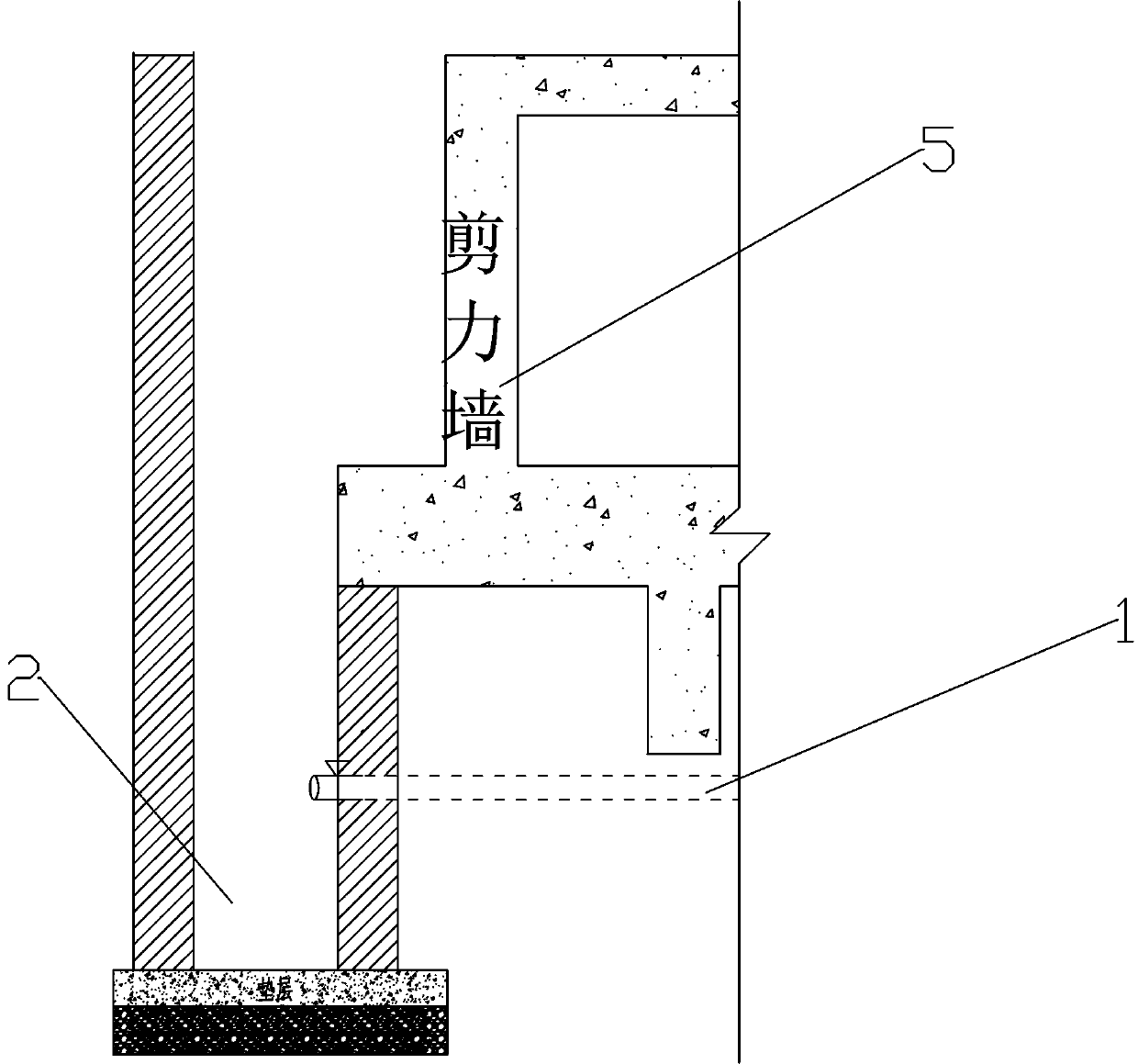 Dewatering and drainage structure of post-cast strip and construction method thereof