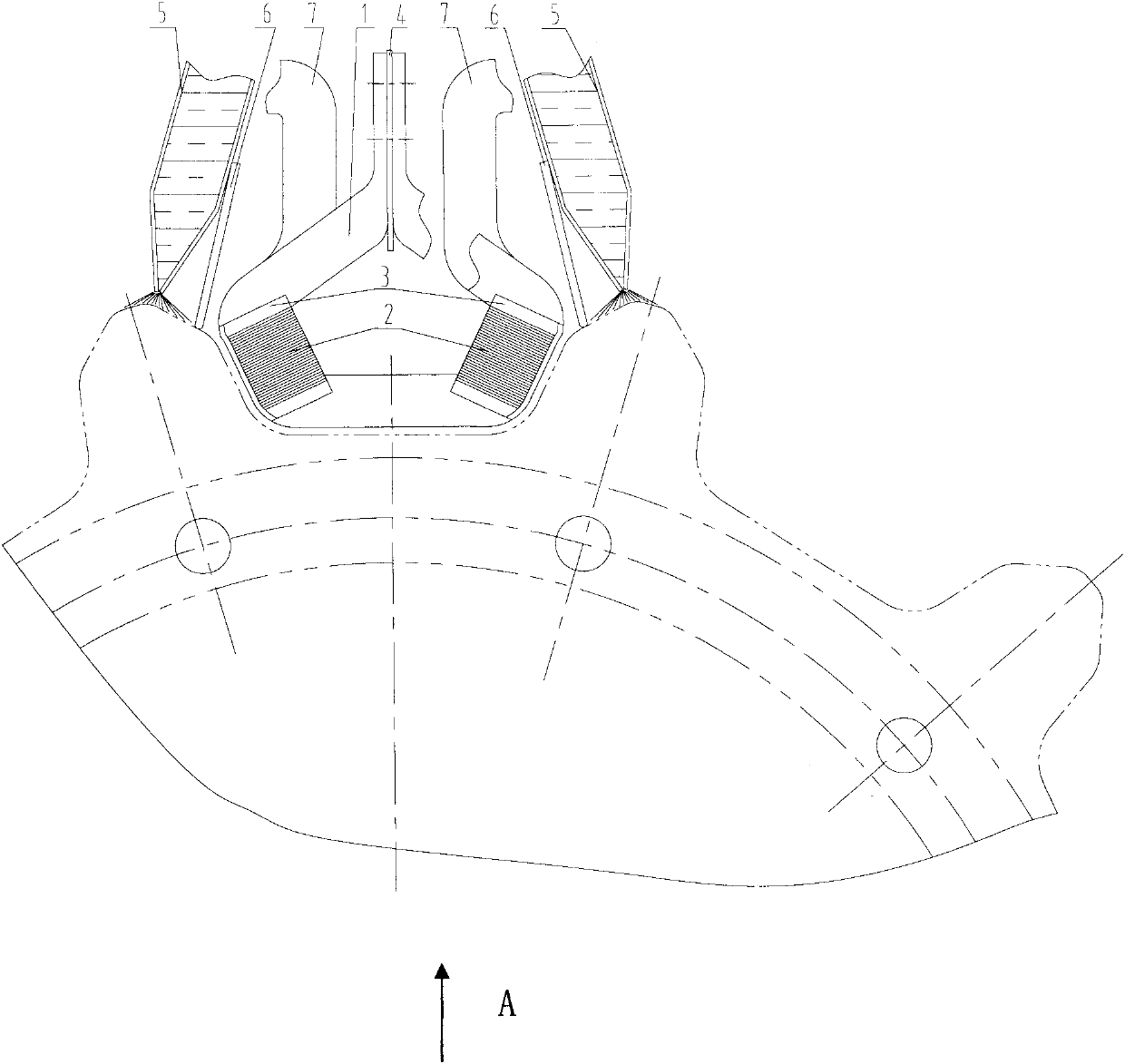 Gear profile heat treatment device for tank crawler drive gear