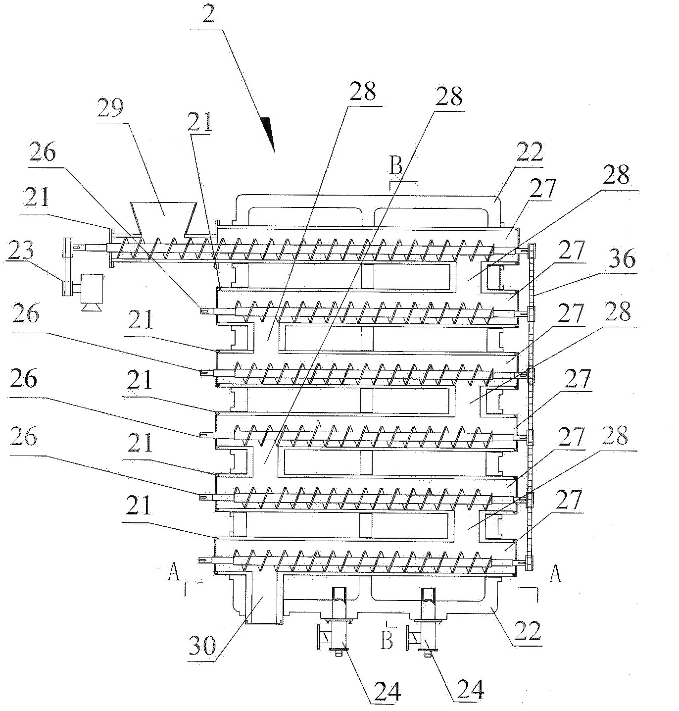 Air-passage multi-tube spiral device for preparing gas through dry distillation and pyrolysis on biomass and process therefor
