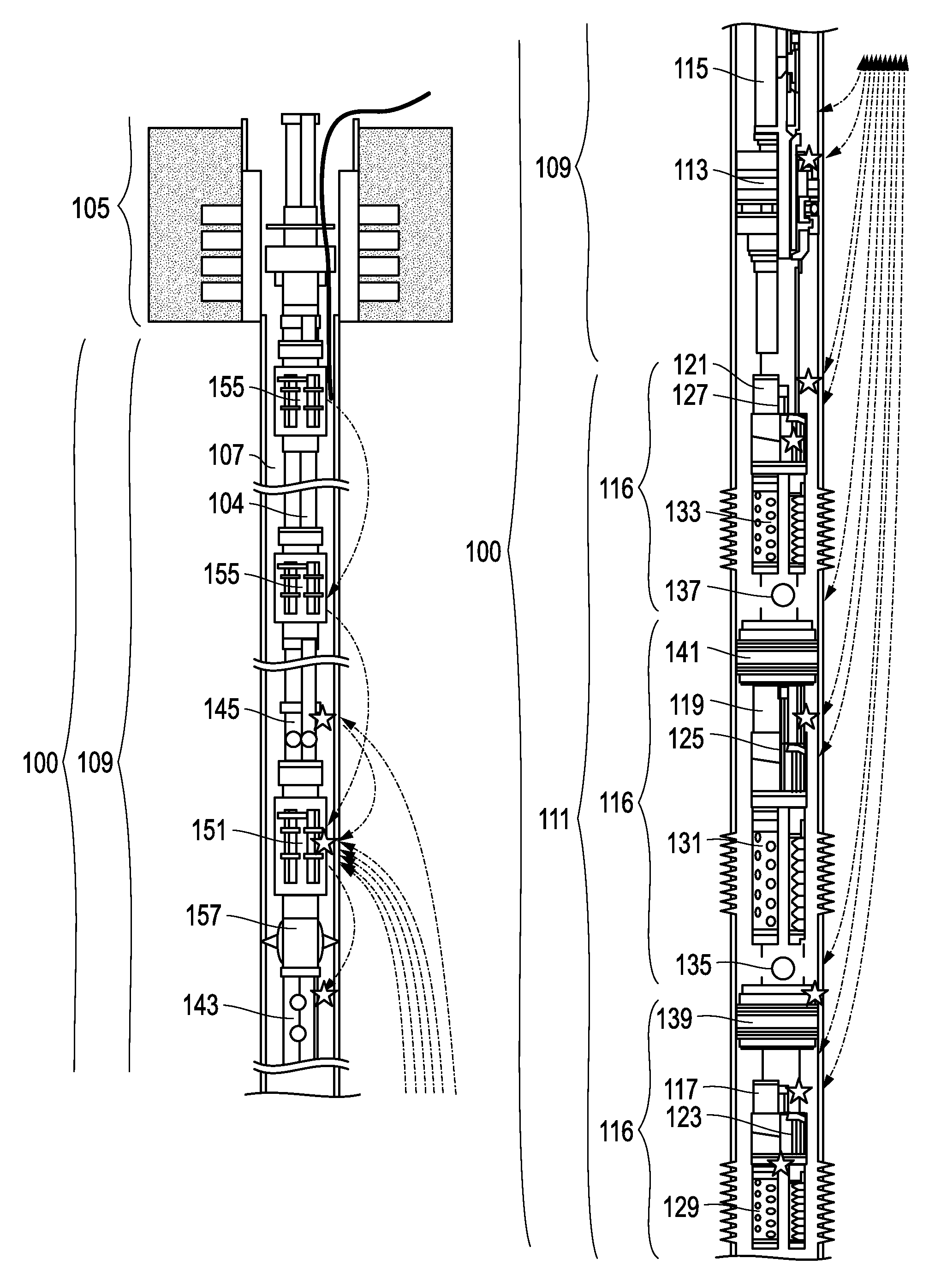 Downhole, single trip, multi-zone testing system and downhole testing method using such