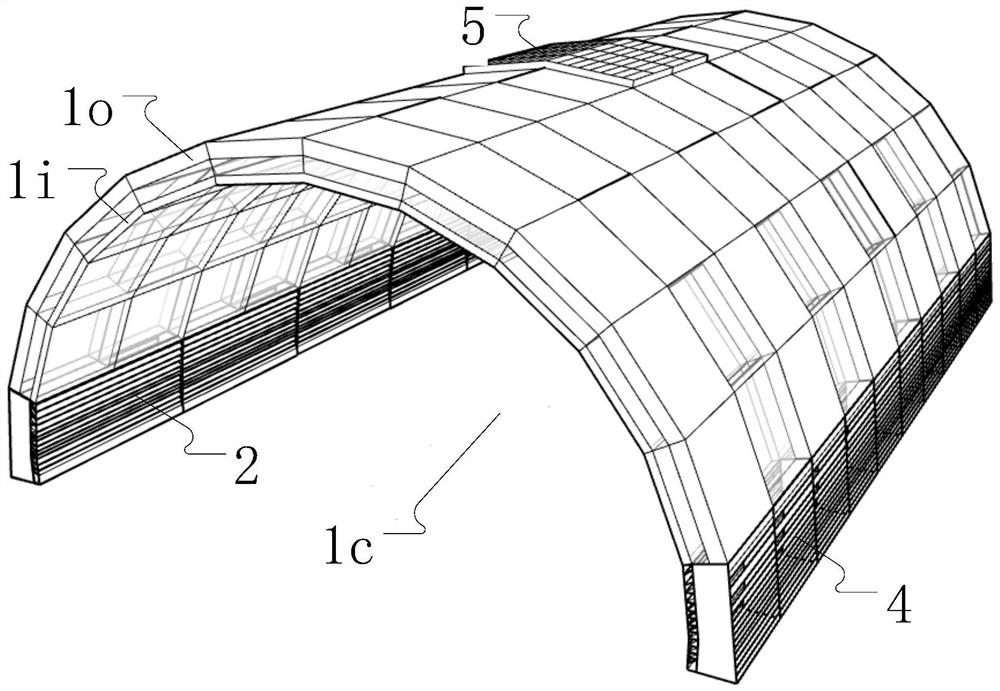 Curved photovoltaic ceiling