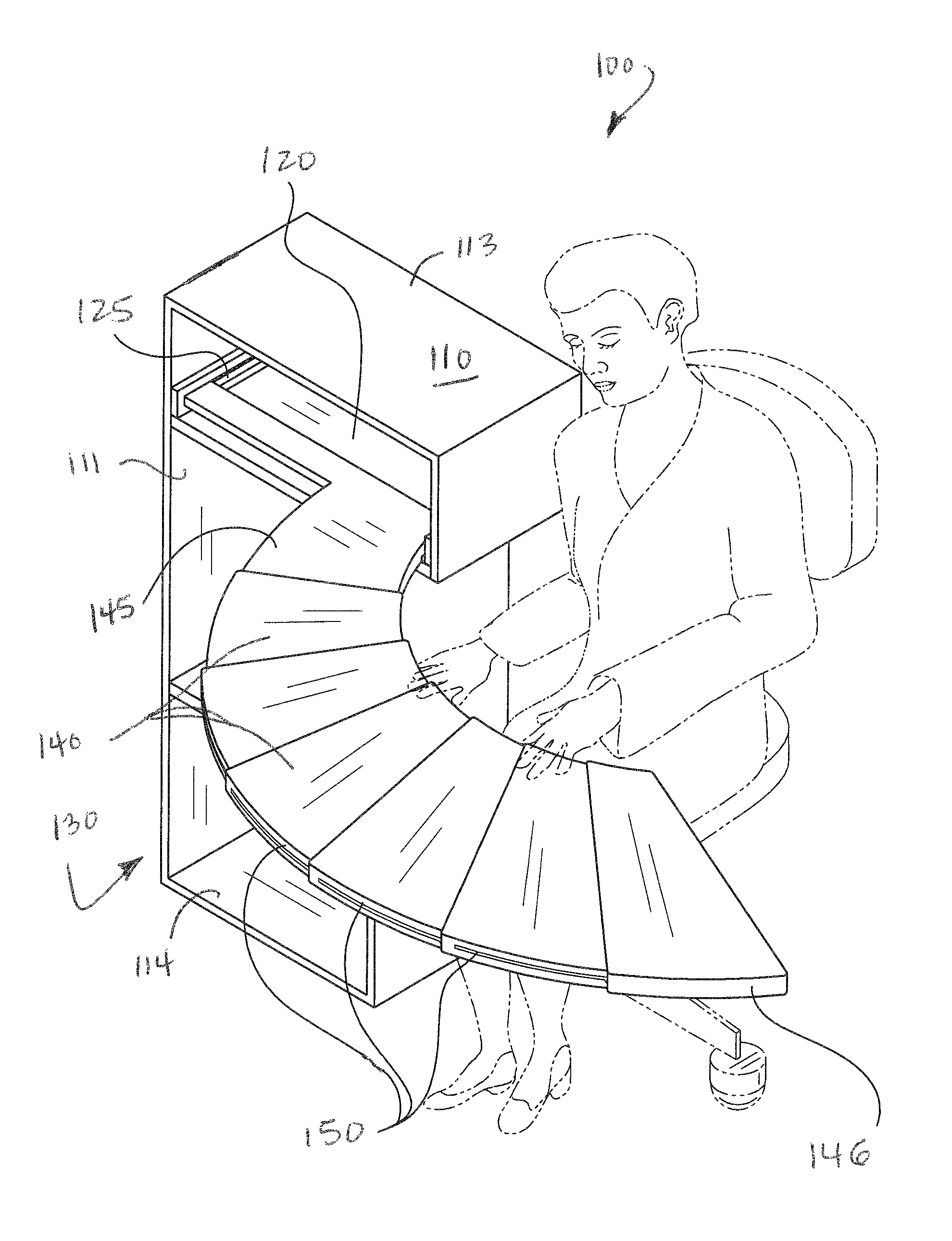 Expandable table device for diaper changes