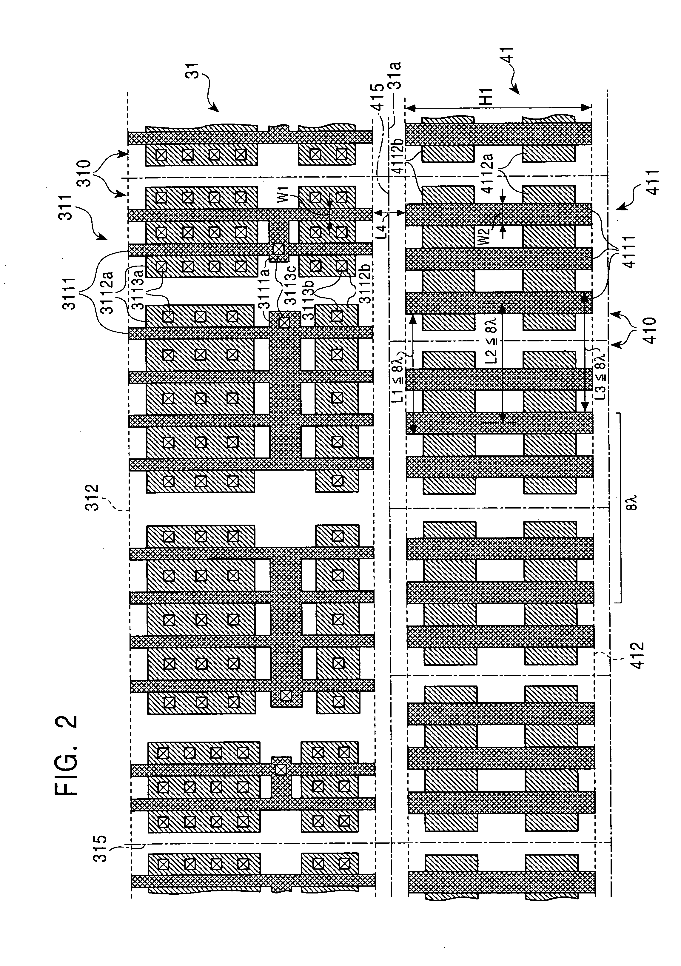 Layout structure of semiconductor integrated circuit and method for forming the same