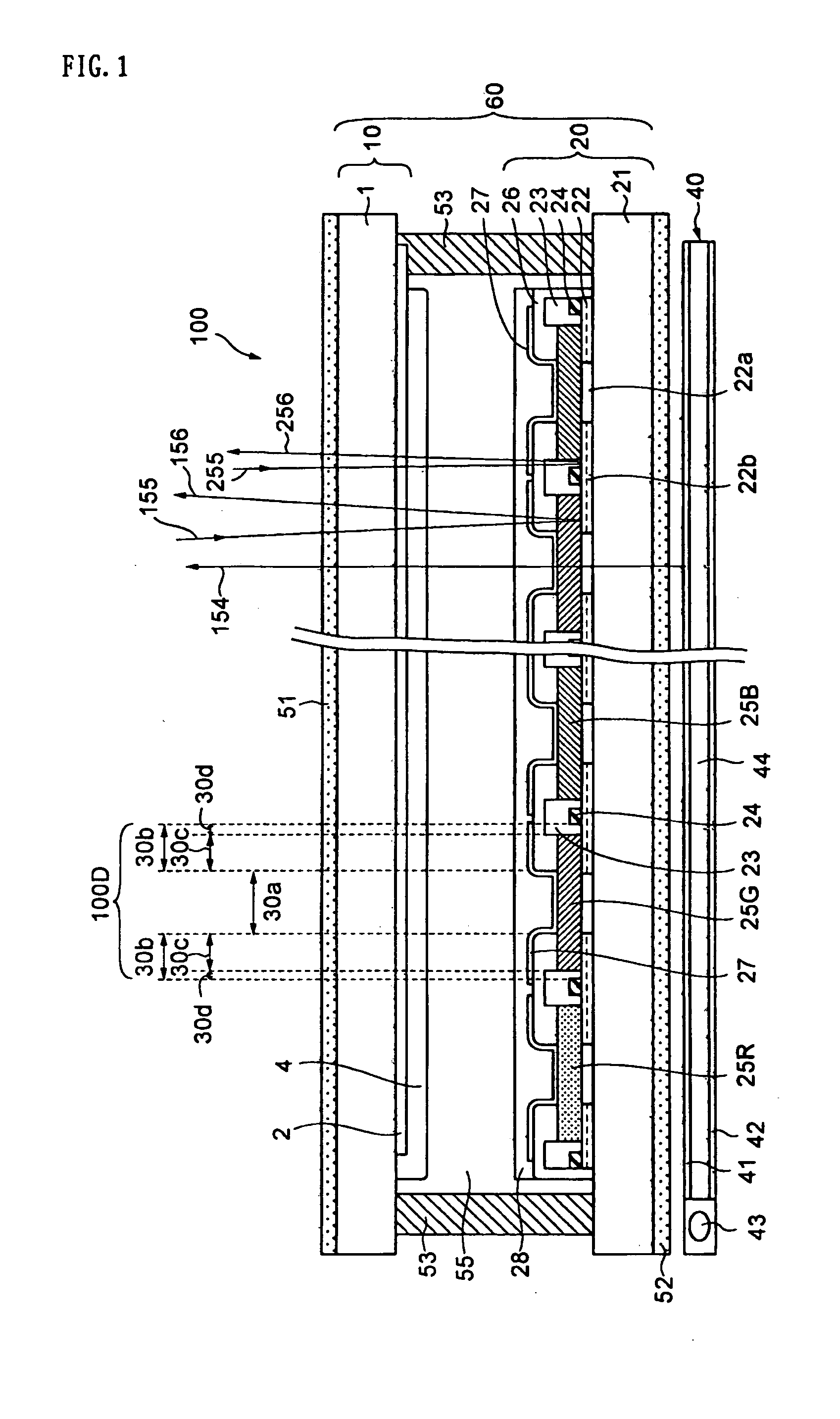 Electro-optical device, color filter substrate, method of manufacturing electro-optical device, and electronic apparatus