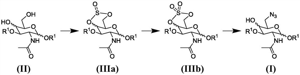 Synthesis of 6-azido-6-deoxy-2-N-acetyl-hexosamine-nucleoside diphosphate