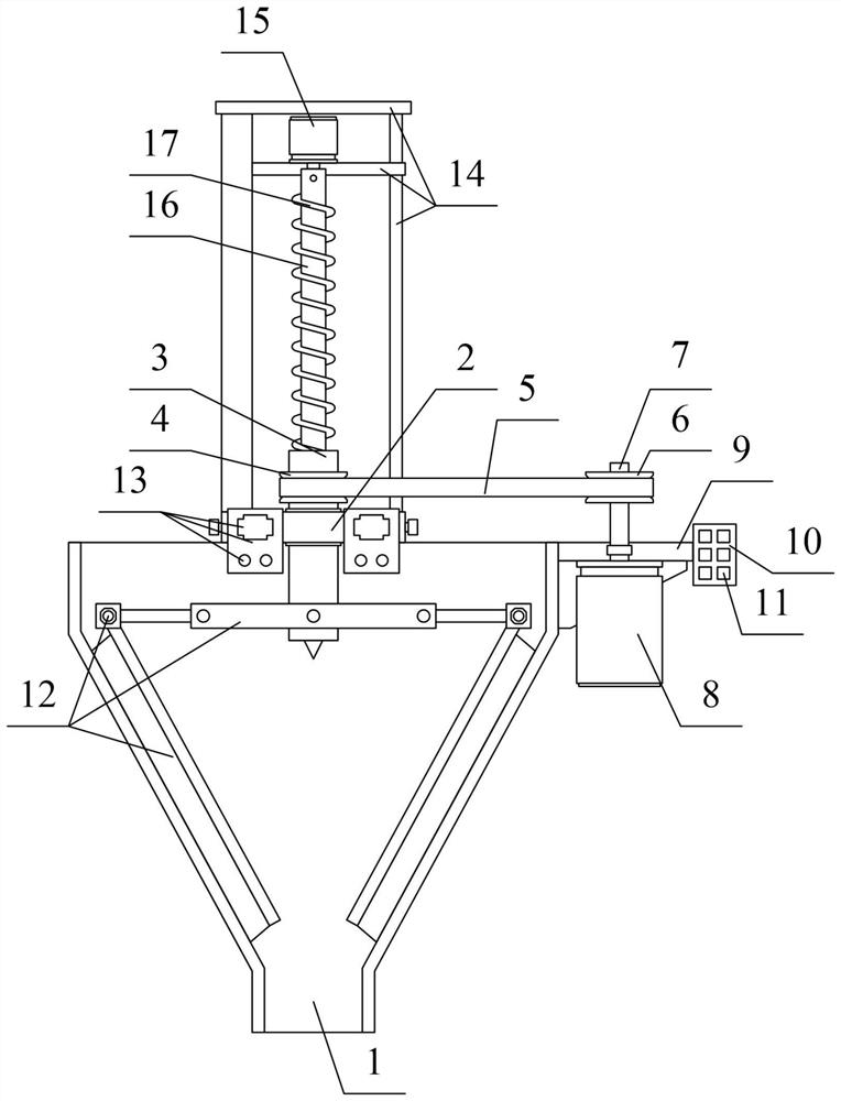 An easy-to-adjust raw coal bunker automatic clearing device