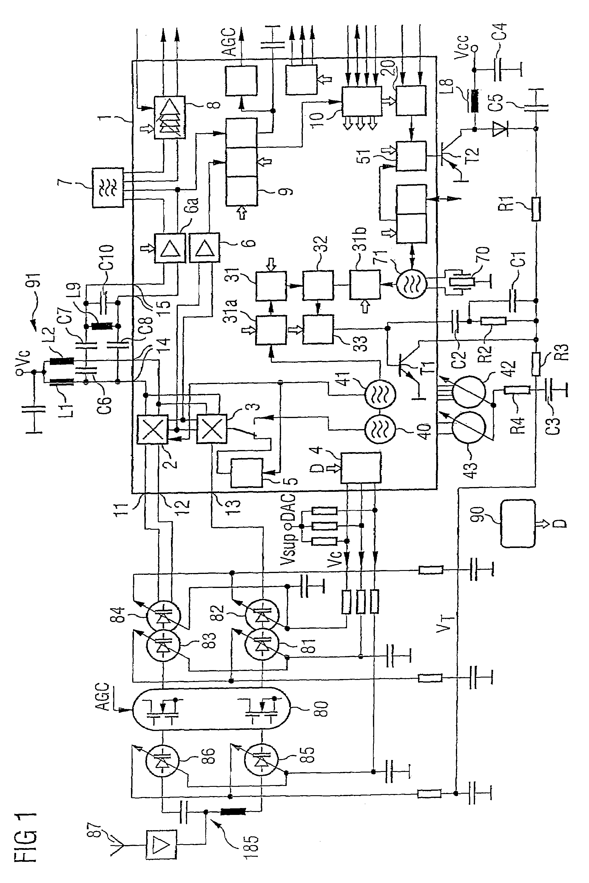 Integrated circuit television receiver arrangement