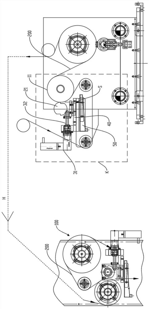Device for removing large particles on membrane surface and membrane coating equipment