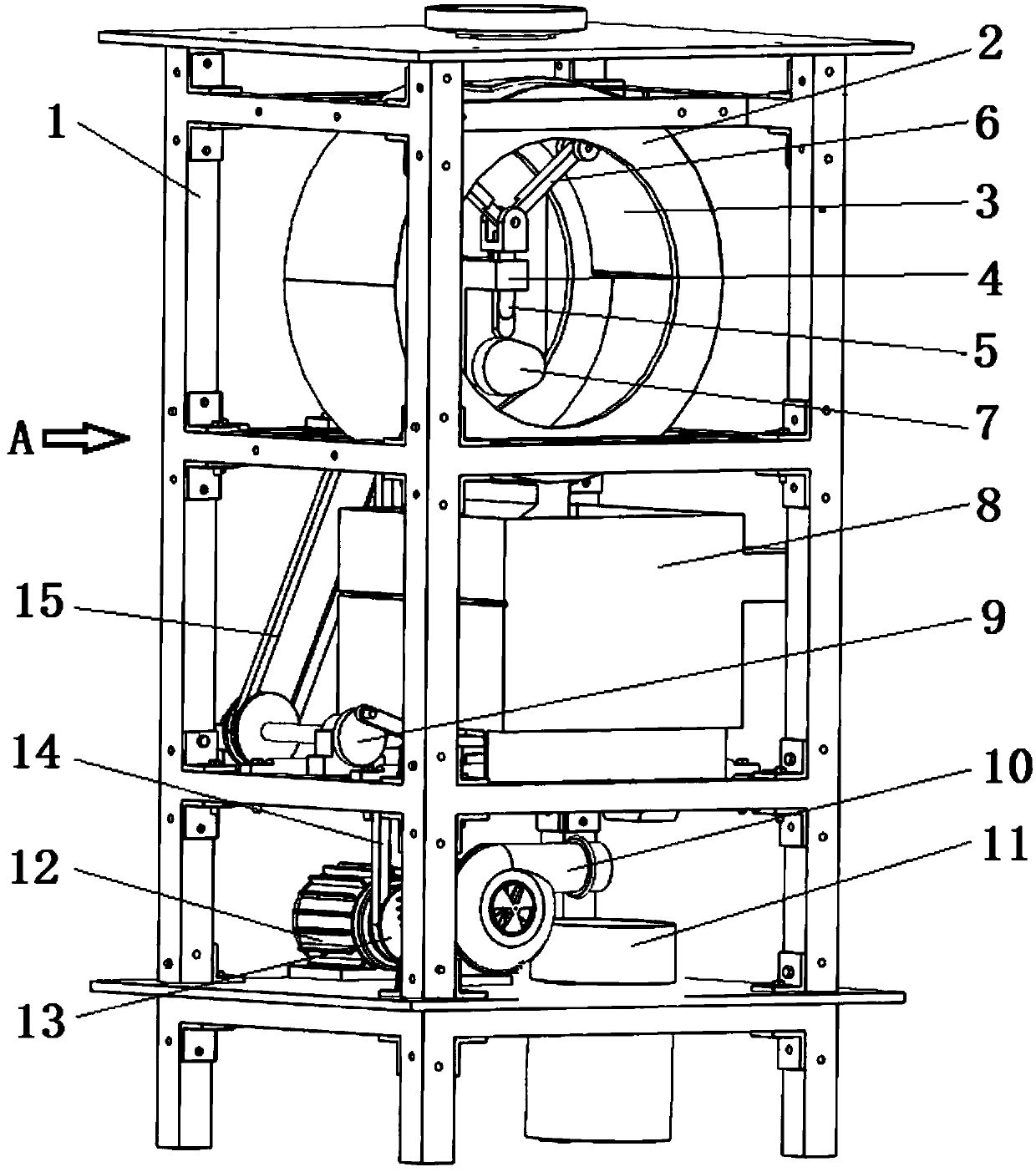 Cam-type huller for extruding and breaking hulls of acorns