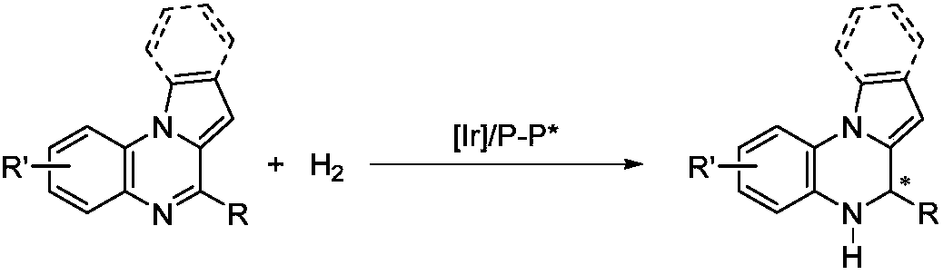 Method for synthesizing chiral amine by asymmetric hydrogenation of iridium-catalyzed pyrrole/indol [1,2-a] quinoxaline