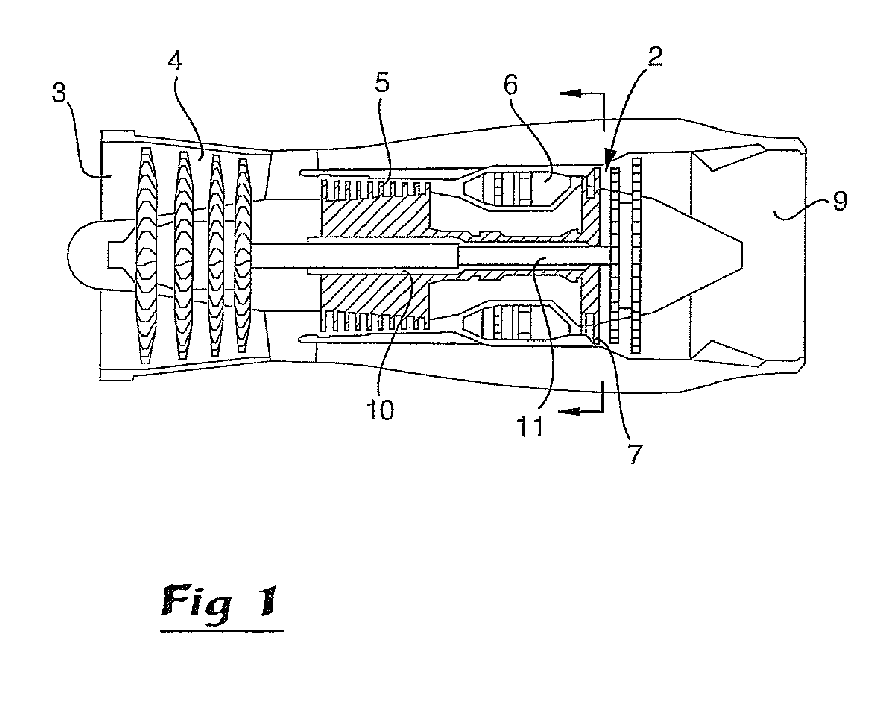 Liner for a turbine section, a turbine section, a gas turbine engine and an aeroplane provided therewith