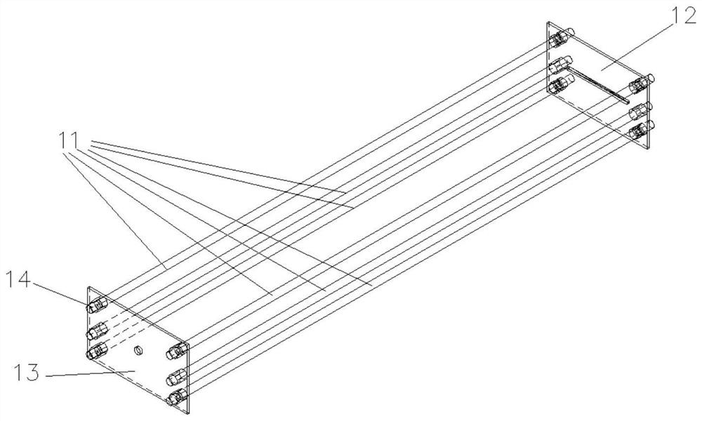 FRCM plate prestress applying and loss monitoring process and product thereof