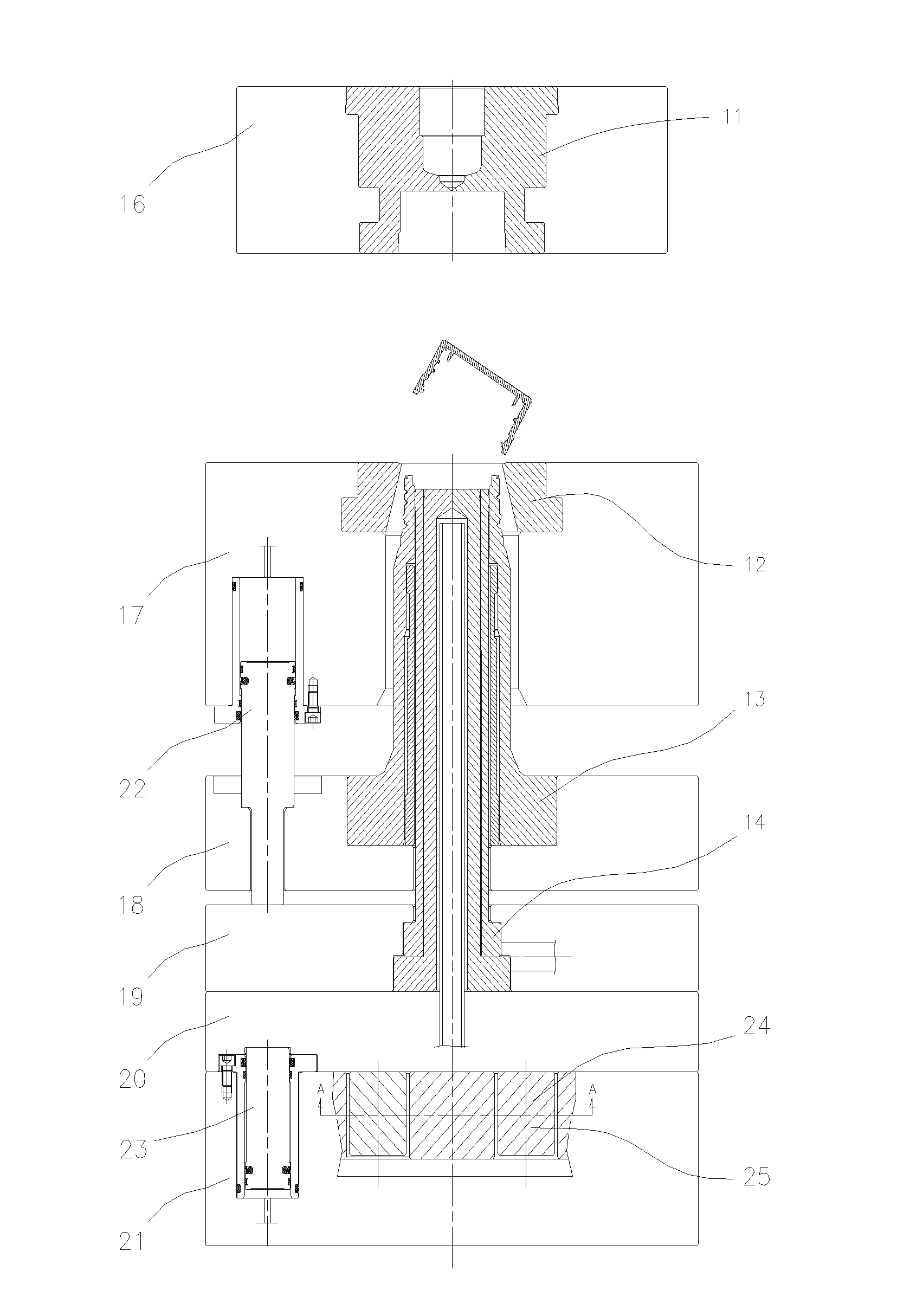 Demolding mechanism of a plastic bottle cap mold and a method therefor