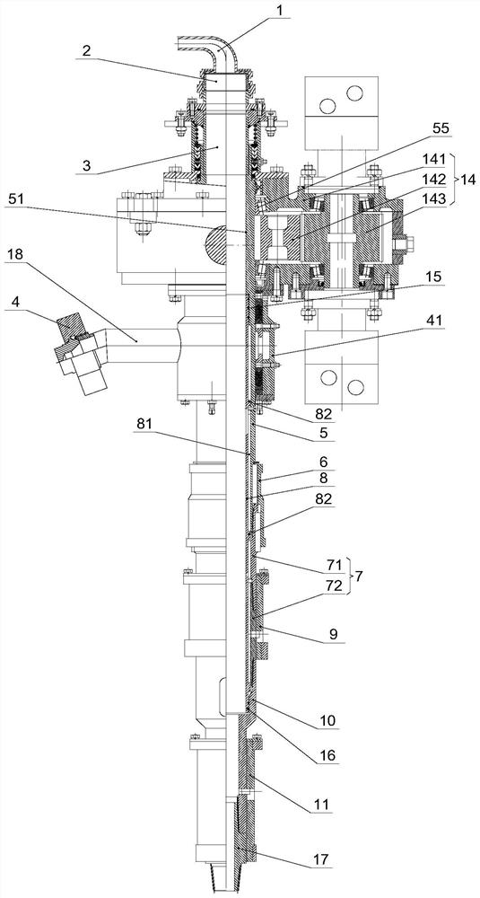 Drill rod power head device, circulating device and drilling machine