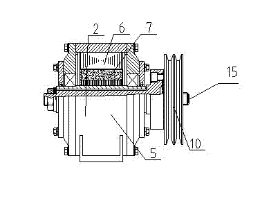 Power generator component of motor compressor for automobile air conditioner