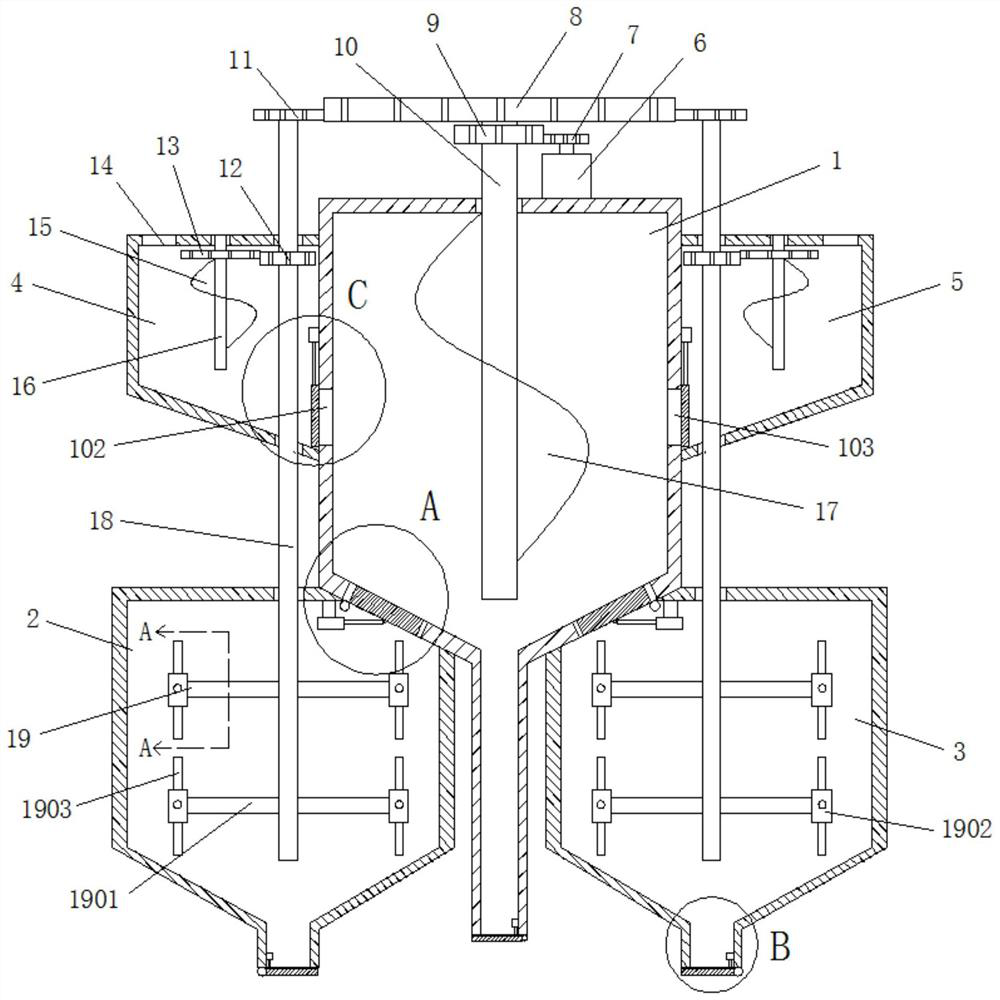 A stirring device with temporary storage function