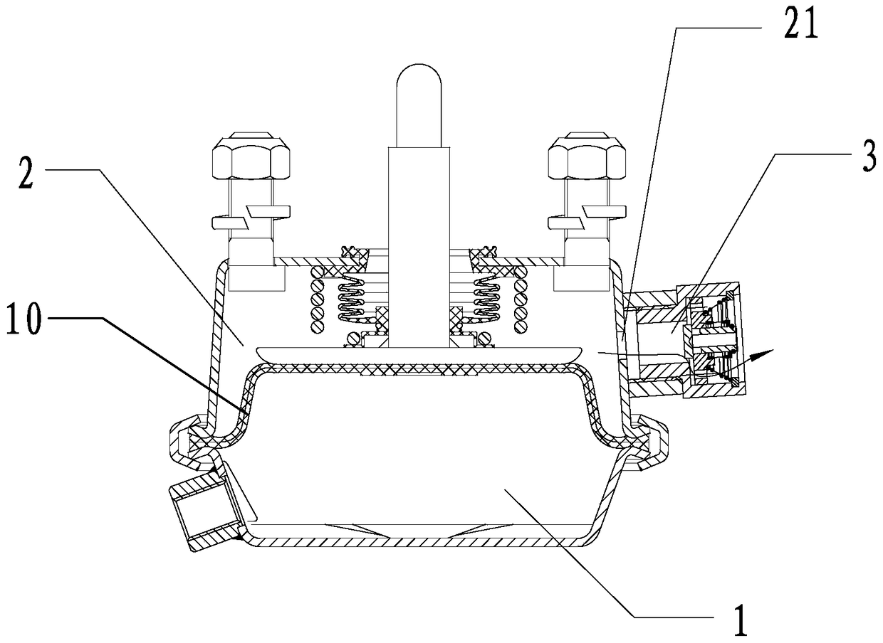 A spring braking device with breathing structure