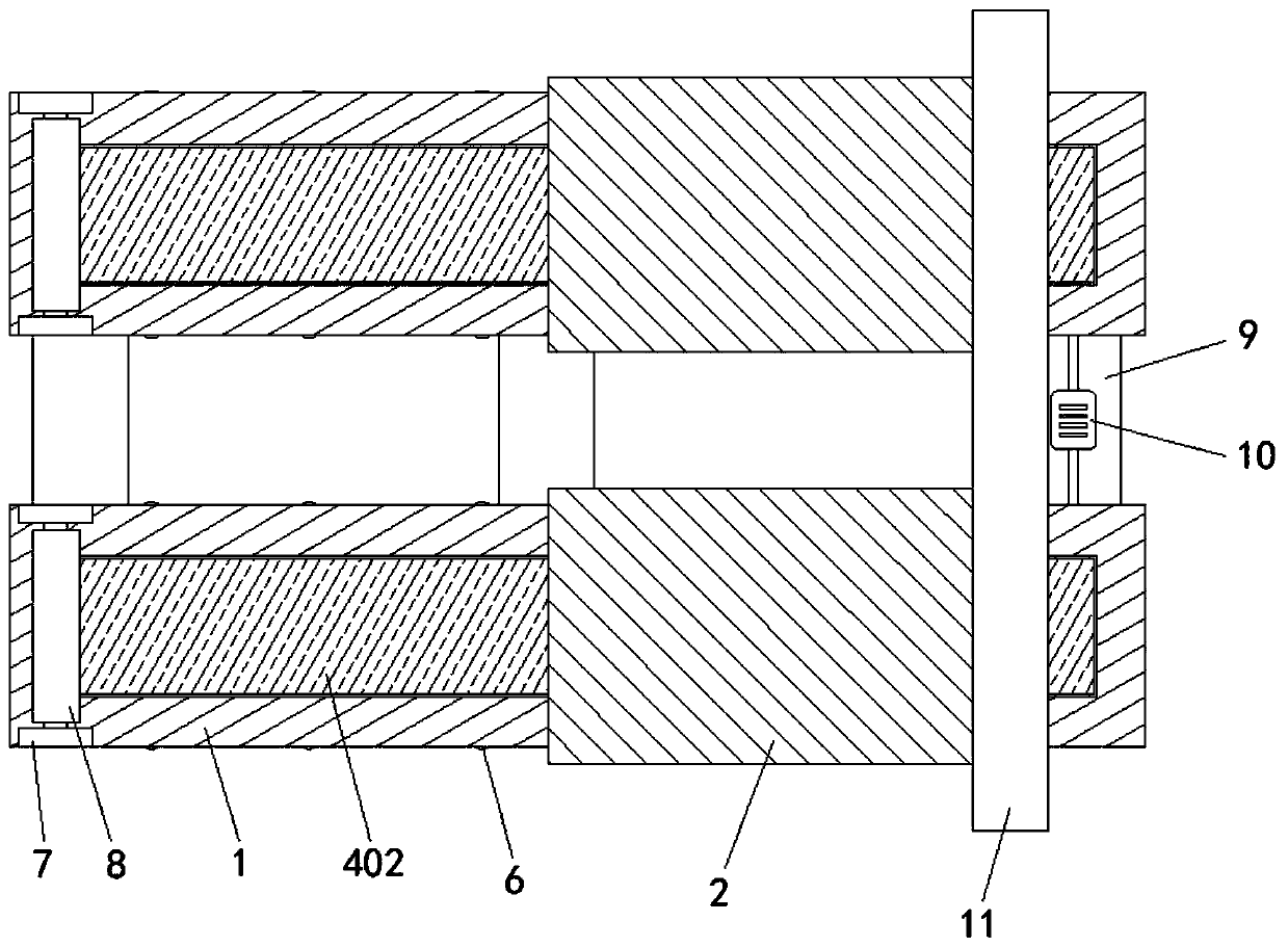 Magnetic pushing equipment for curved section reinforcement cage jacking and pushing device