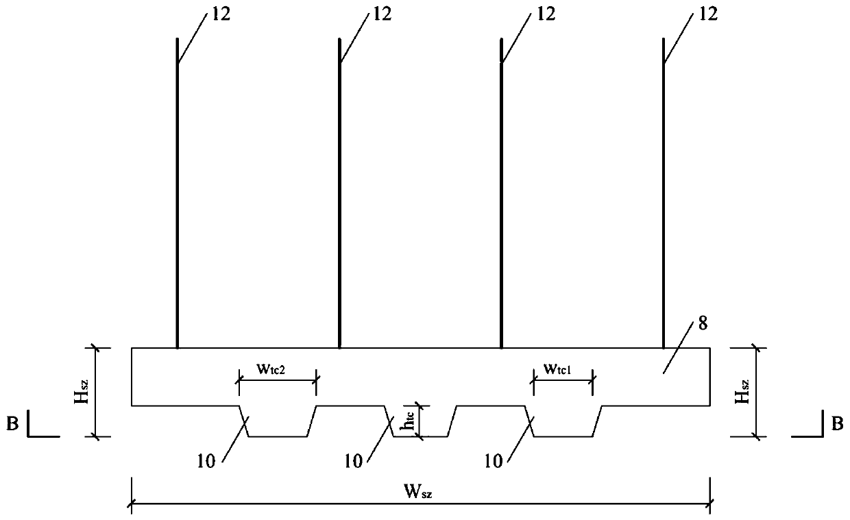 Gradient mechanism shear wall structure and construction method thereof