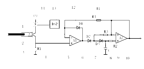 Space multipoint instantaneous light intensity signal acquisition method based on Darlington type phototransistors