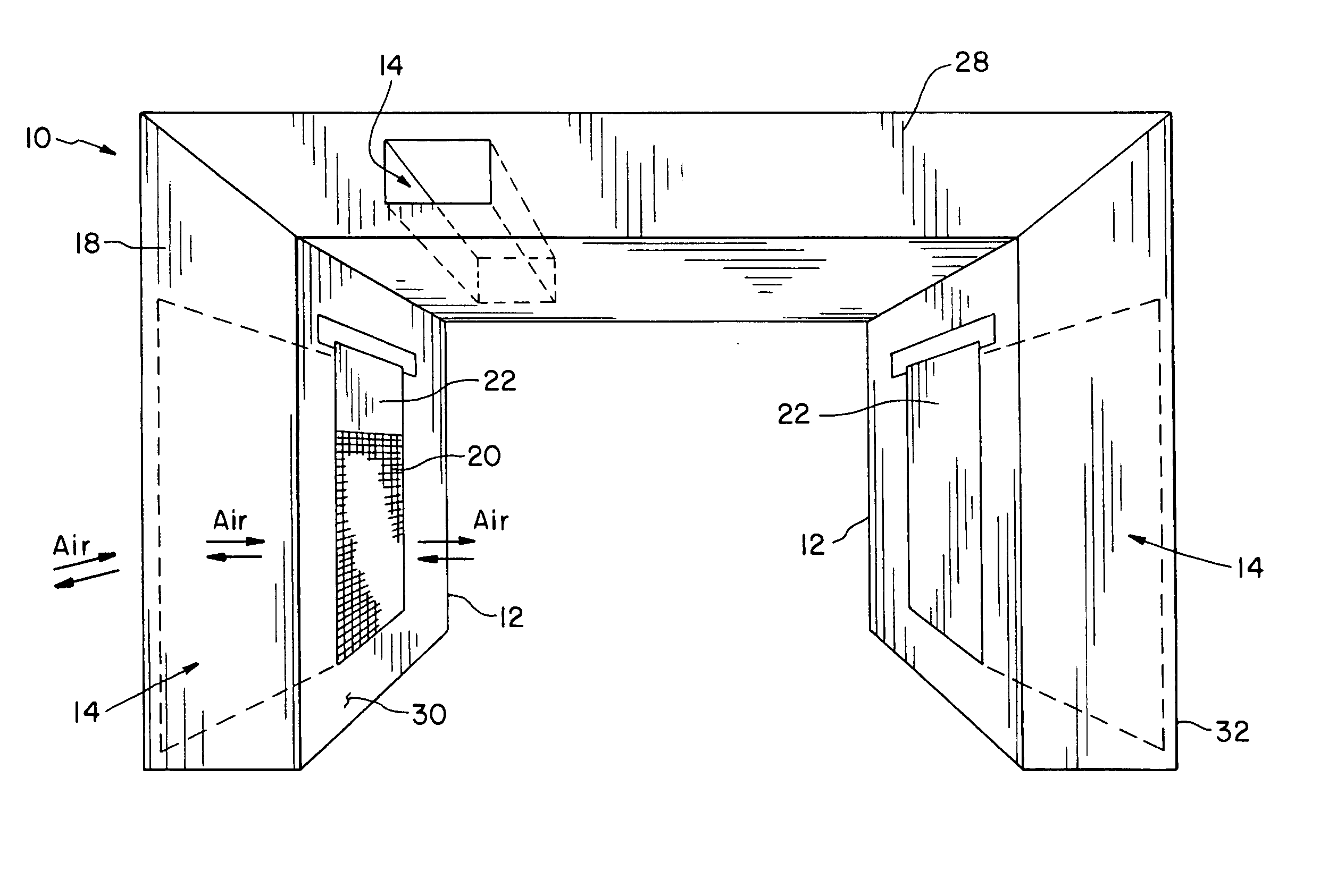 Loading dock seal with flow through vent