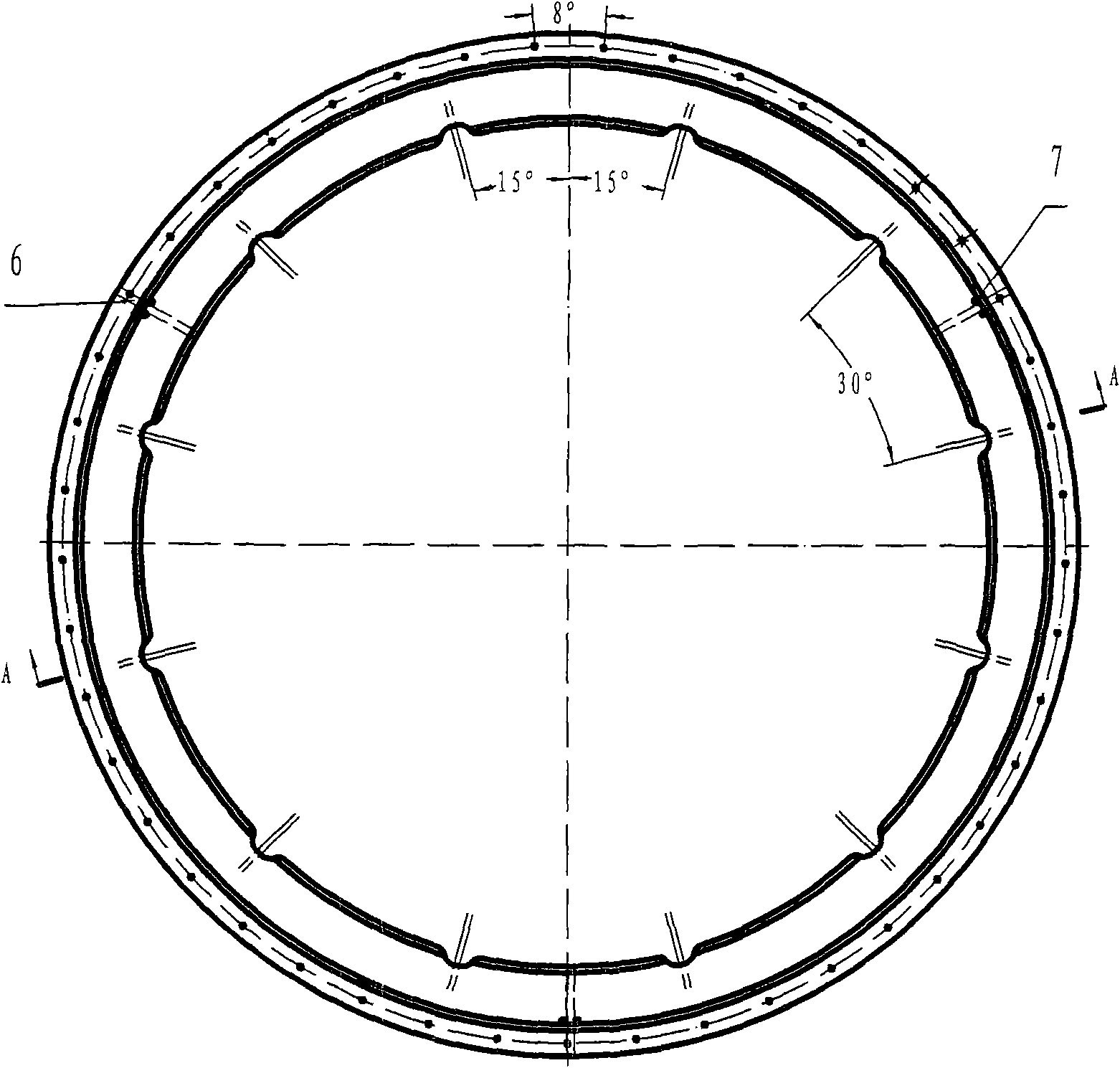 Integral type water cooling bottom part ring of combination holder of closed submerged arc furnace and process for producing same