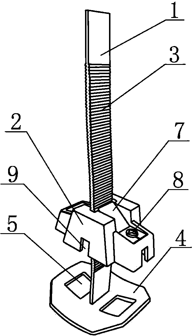 Vertically-inserting-type ceramic tile locating horizontal mounting device