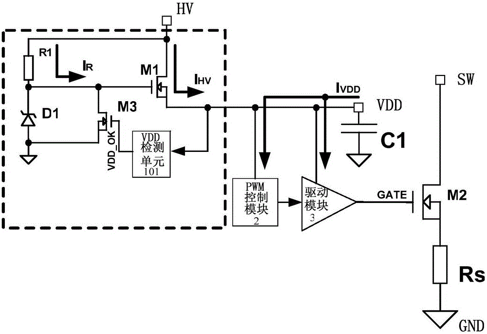 High-voltage power supply system with enable control