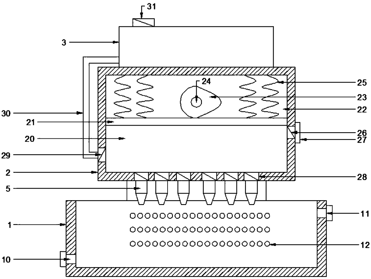 Automatic extruding and material dropping device for blasting beads