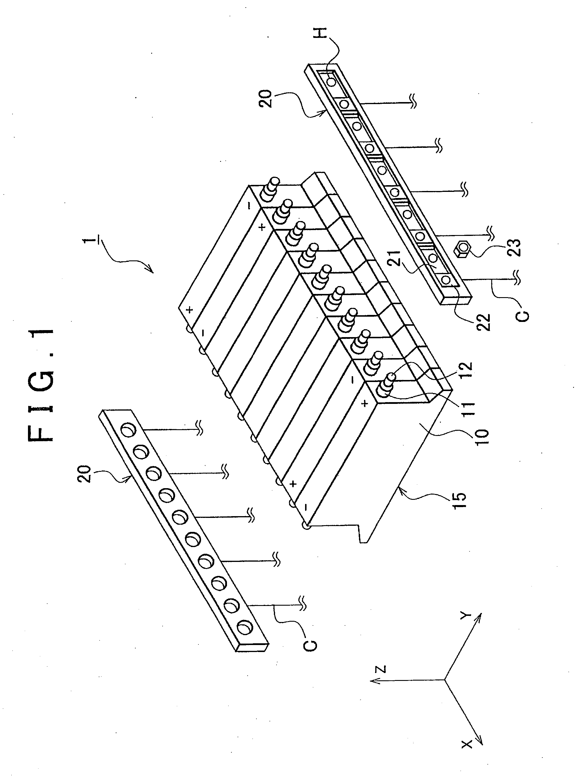 Liquid leakage propagation restraining structure for electricity storage device and bus bar module
