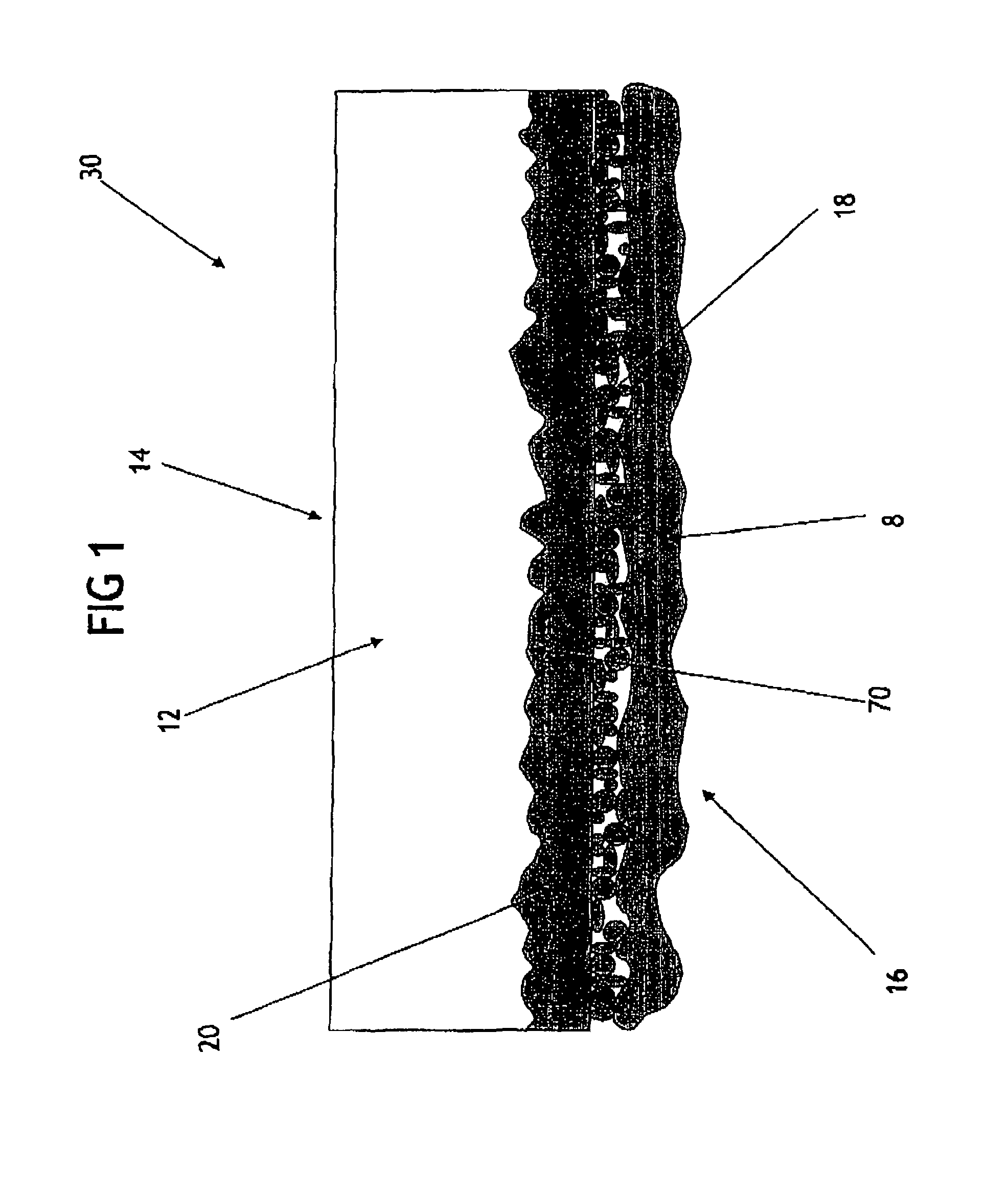 Unitary absorbent core with binding agents