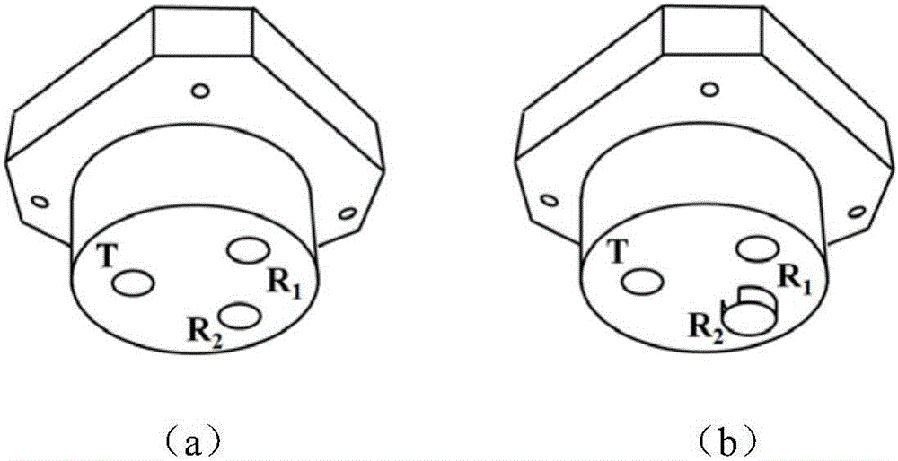 Non-blind area ultrasonic distance measurement probe and distance measurement method