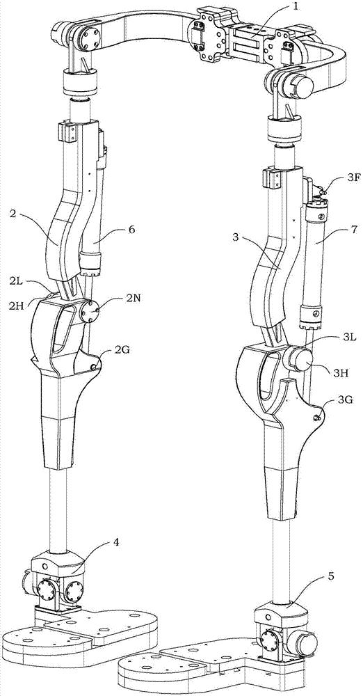 A large and small leg device with knee joint parameter measurement suitable for exoskeleton auxiliary support robot
