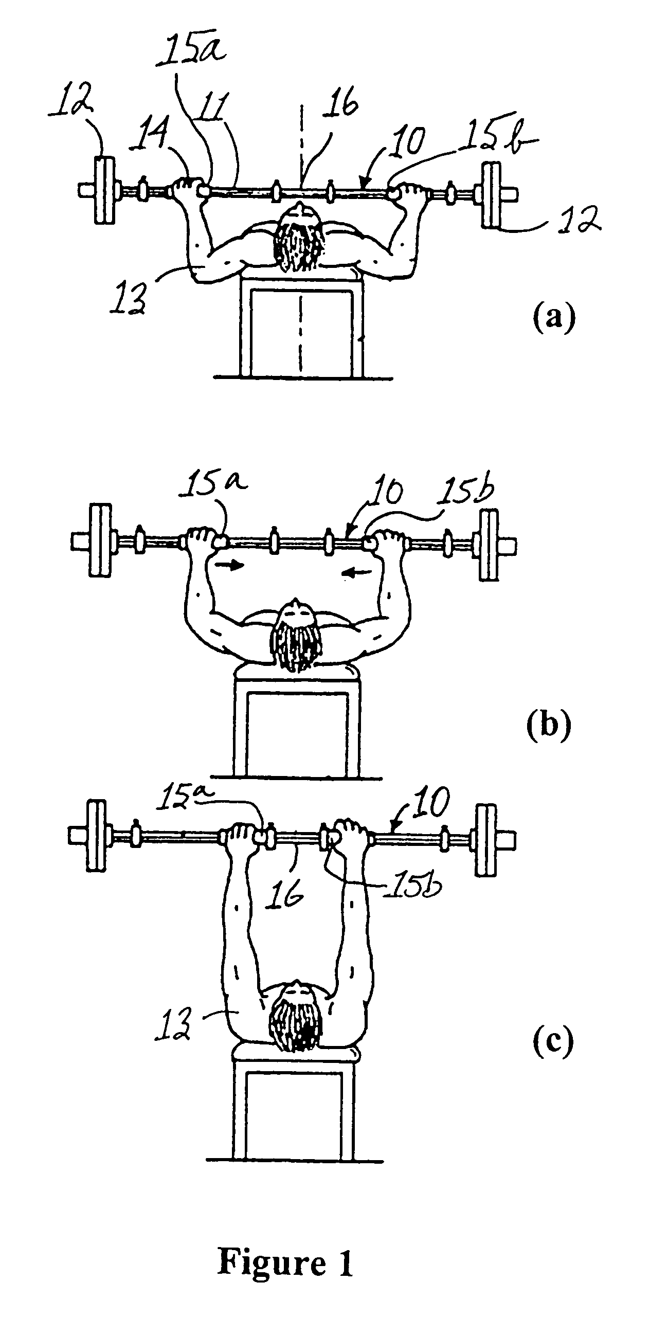 Bar with sliding handgrips for resistance exercise device