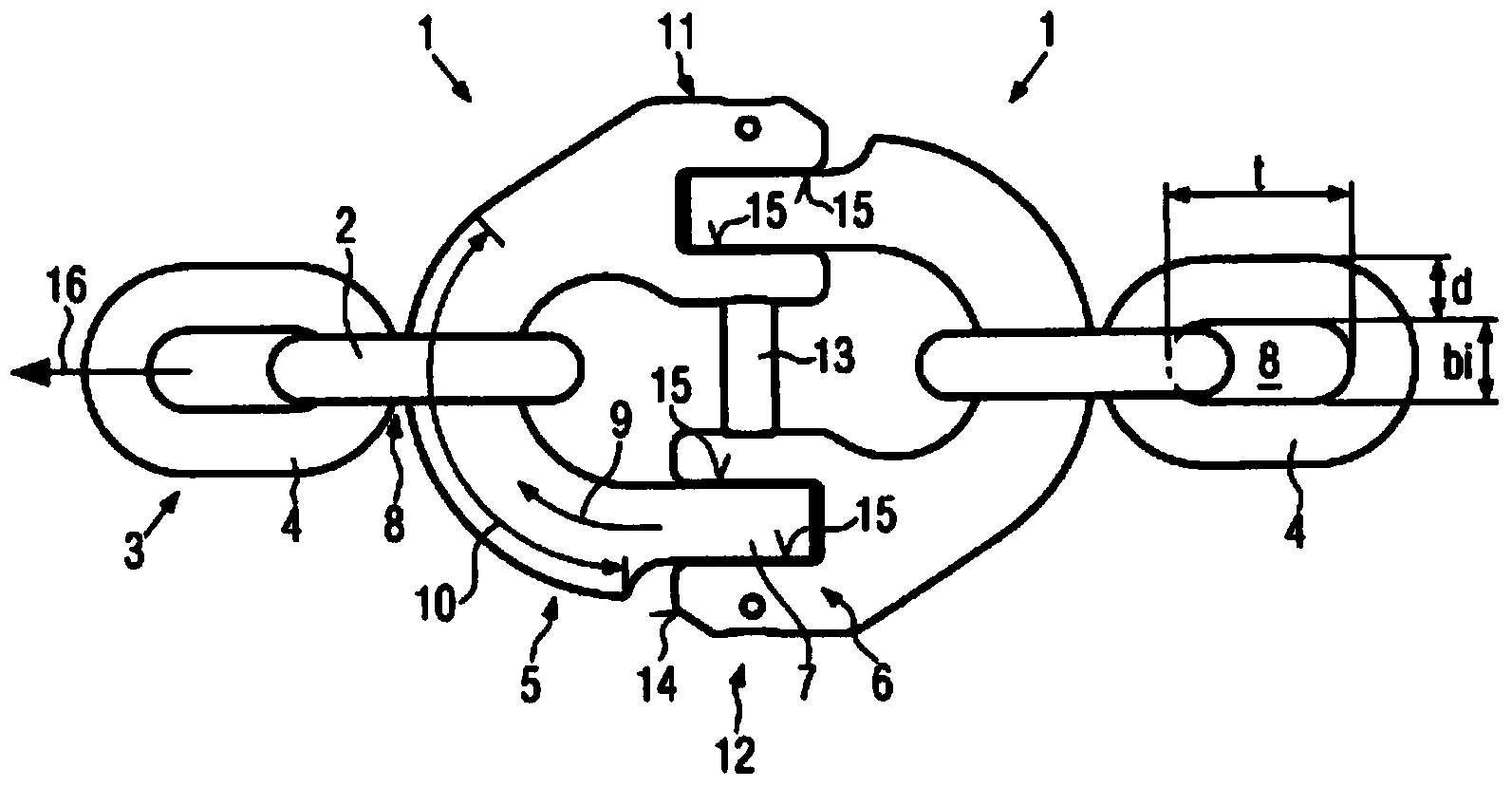 Device for attaching chain links